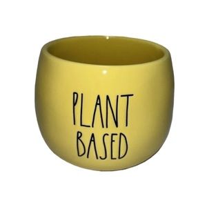 Rae Dunn Yellow Small Ceramic Planter Pot Plant Based Pottery
